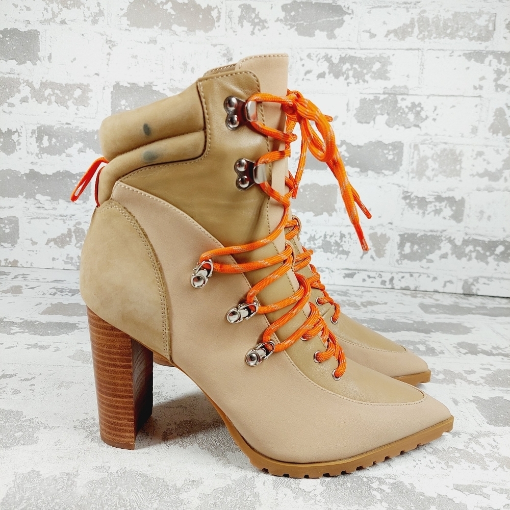 NEW Steve Madden Kare Lace-Up Boot In Sand O151 - Picture 5 of 12